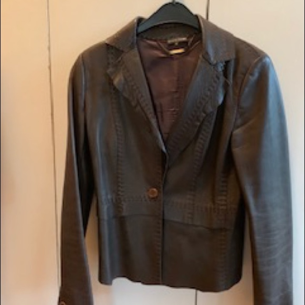 Bergdorf Leather Jacket - Elle Tahari